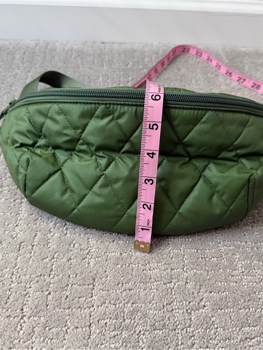 Vera Bradley Medium Crescent Sling Crossbody in Pearlized Cedar Green - Picture 5 of 7